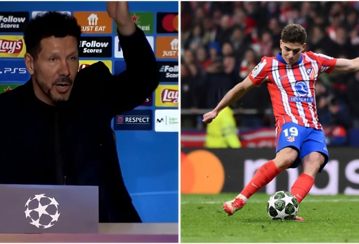 Diego Simeone: 'Ai thấy Alvarez phạm lỗi thì giơ tay lên'