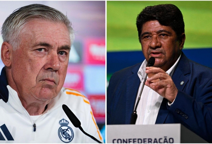 Chủ tịch LĐBĐ Brazil nói lời 'gan ruột' về HLV Ancelotti