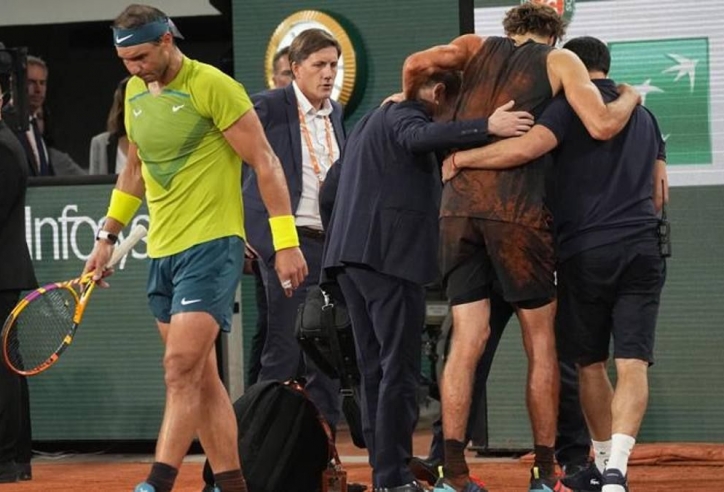 Nadal: 'Tôi thấy buồn khi nhìn thấy Zverev khóc vì chấn thương'