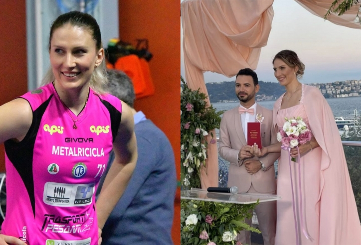 'Khủng long bóng chuyền' Polina chính thức thành vợ người ta