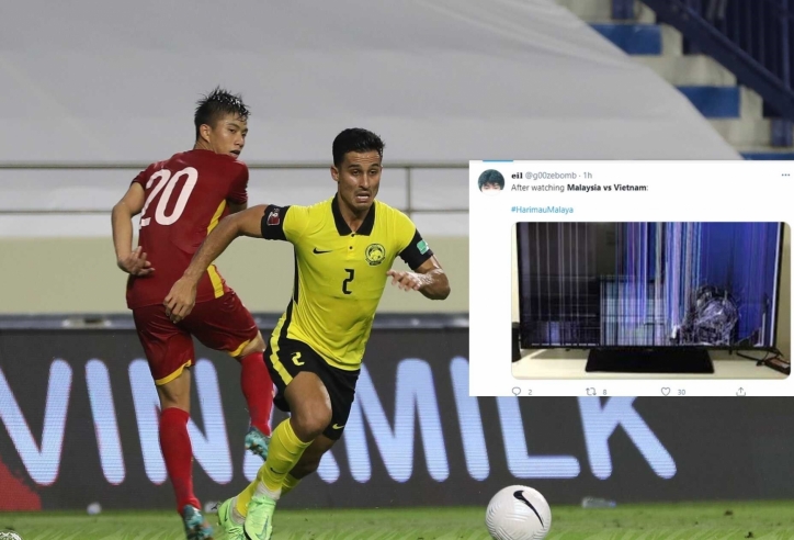 NHM Malaysia tức điên, đập vỡ TV khi chứng kiến đội nhà thua ĐT Việt Nam
