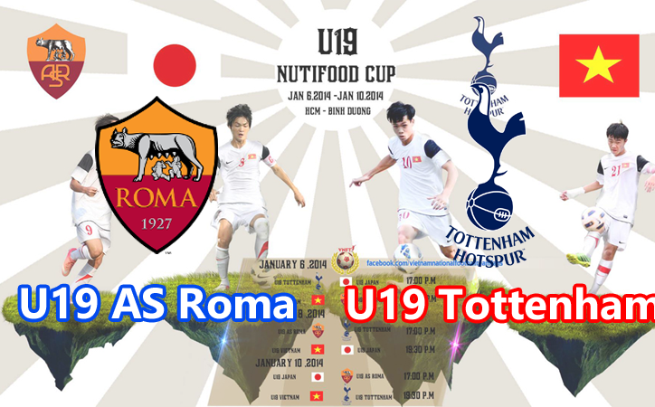 Xem trực tuyến U19 Tottenham vs U19 AS Roma, Cúp Tứ hùng 2014