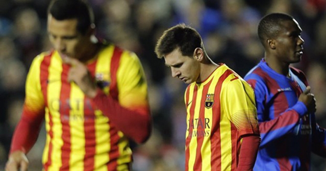 Messi tịt ngòi, Barcelona hòa nhọc Levante
