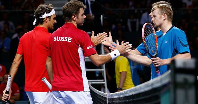 Federer và Wawrinka thua sốc tại tứ kết Davis Cup