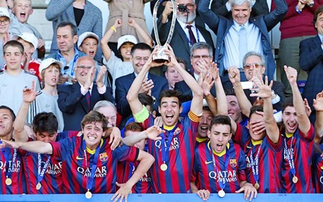 Video bóng đá: Đánh bại U19 Benfica 3-0, U19 Barcelona vô địch UEFA Youth League