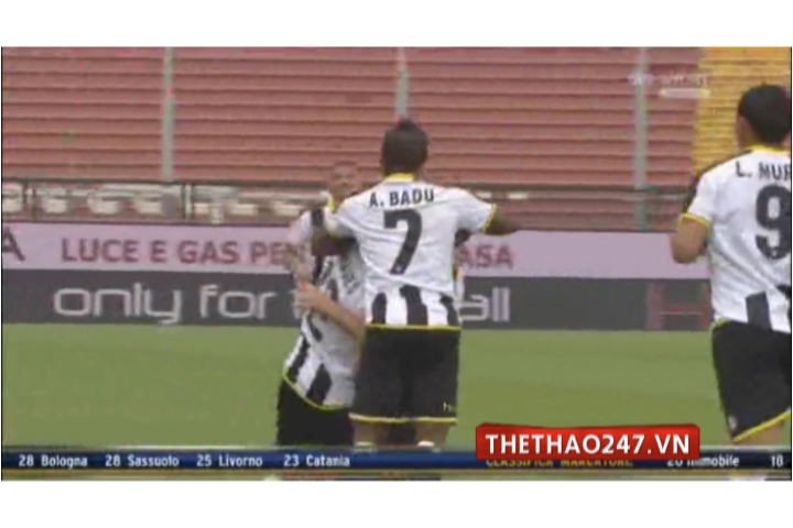 Video bàn thắng: Udinese 1-1 Napoli (VĐQG Italia 2013/14)