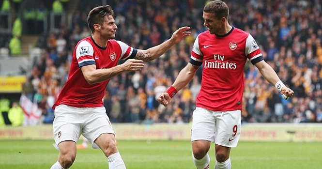 Hull City 0 - 3 Arsenal: Podolski giúp Pháo thủ vững Top 4