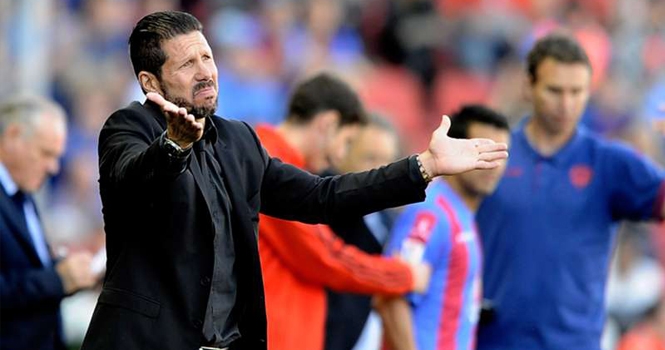 Diego Simeone vui mừng trước thất bại của Atletico Madrid