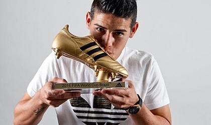 James Rodriguez nhận chiếc giầy vàng World Cup 2014