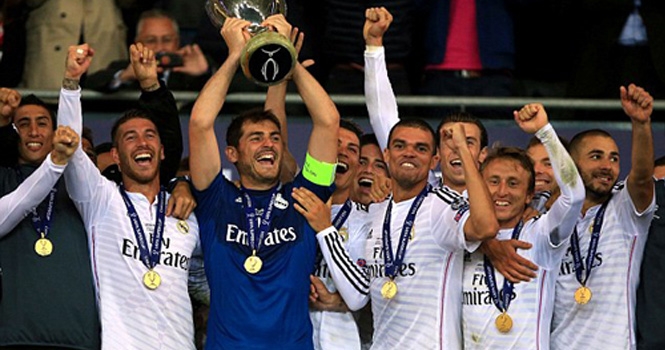 Sao Real Madrid phấn khích ăn mừng Siêu Cúp châu Âu
