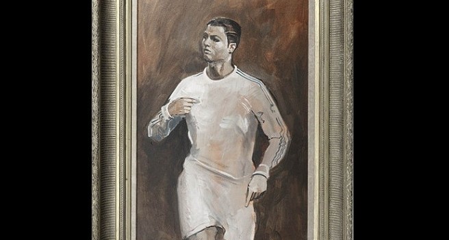 Ronaldo, Pirlo đẹp lạ thường trên tranh