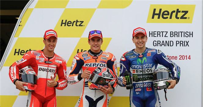 Kết quả phân hạng đua xe MotoGP chặng 12-Hertz British Grand Prix 2014