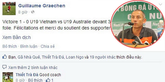 Thắng U19 Australia, thầy “Giôm” cảm ơn NHM qua Facebook