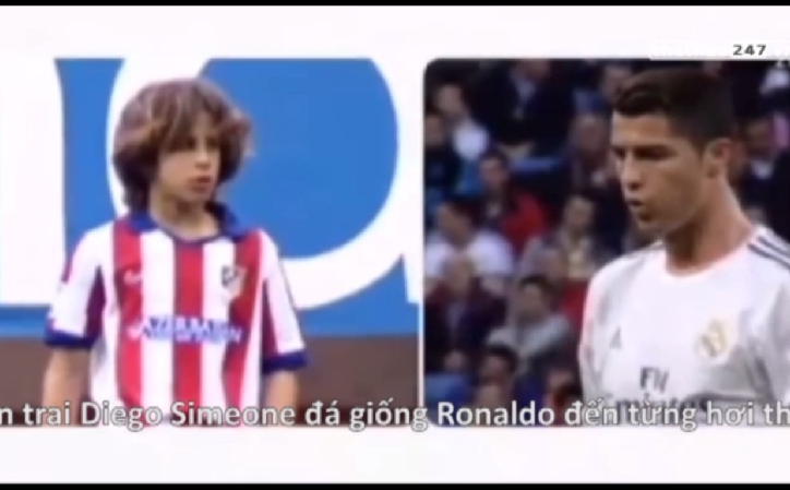 VIDEO: Con trai Diego Simeone học đá bóng giống Ronaldo đến từng hơi thở