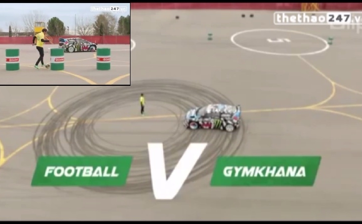 VIDEO: Neymar thi đá bóng với xe đua của vua drift Ken Block