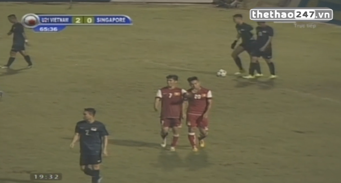 VIDEO: Phút 66 - Văn Đại nâng tỉ số lên 3 - 0 (U21 Việt Nam - U21 Singapore)