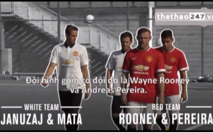 VIDEO: Rooney, Mata, Januzaj, Pereira.. so tài sút xa từ giữa sân