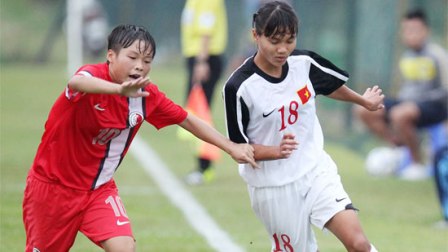 Vòng loại U19 nữ Châu Á 2015: Việt Nam thắng đậm Hồng Kông