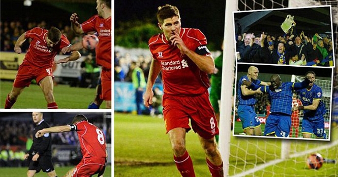 Vòng 3 FA Cup: Gerrard cứu Liverpool, Tottenham ngã ngựa