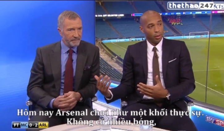VIDEO: Thierry Henry 'ngã ngửa' với chiến thắng của Arsenal trước Man City