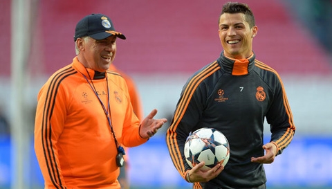 HLV Carlo Ancelotti đưa Ronaldo ‘lên mây xanh’