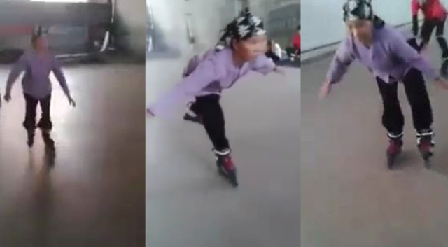 VIDEO: Tròn mắt với màn trượt patin điêu luyện của cụ bà