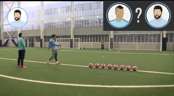 VIDEO: Sergio Aguero và David Villa so tài trong thử thách sút bóng trúng xà