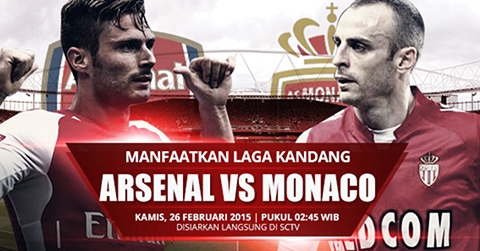 Arsenal vs Monaco: Giành lợi thế, 2h45 ngày 26/2