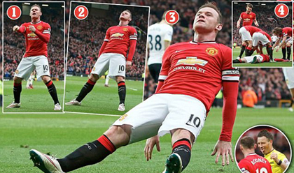 Rooney lý giải cách ăn mừng độc trong trận thắng của Man Utd