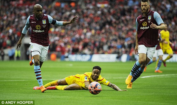 Video clip bàn thắng: Aston Villa 2-1 Liverpool (Bán kết FA Cup 2014/15)