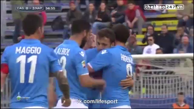 Video clip bàn thắng: Cagliari 0-3 Napoli (V31 Serie A)