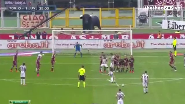 VIDEO: Pha sút phạt thành bàn mẫu mực của Andrea Pirlo vào lưới Torino