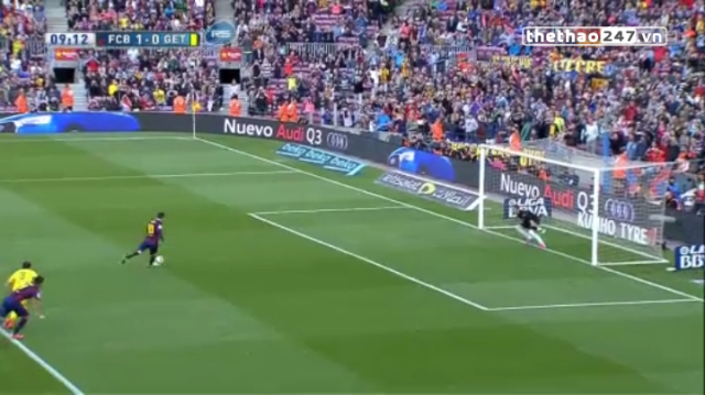 VIDEO: Cú panenka điệu nghệ của Messi ở trận đấu Barca - Getafe