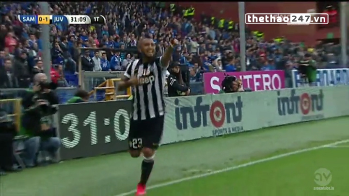 Video clip bàn thắng: Juventus 1-0 Sampdoria (VĐQG Italia 2014/15)