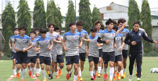 U23 Hàn Quốc tích cực tập luyện chuẩn bị cho trận gặp U23 Việt Nam