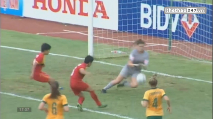 VIDEO: Sai lầm của thủ môn Australia giúp Nữ Myanmar có bàn mở tỷ số