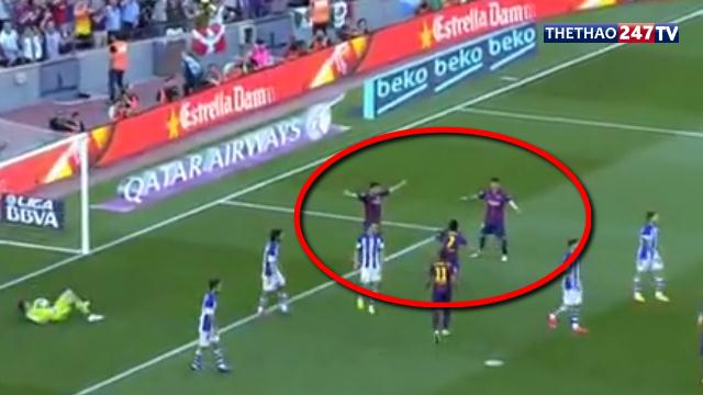 VIDEO: Pedro khiến Messi và Suarez chưng hửng với pha ăn mừng khó hiểu