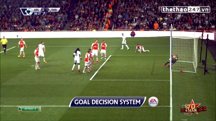 Video clip bàn thắng: Arsenal 0-1 Swansea City (Ngoại hạng Anh 2014/15)