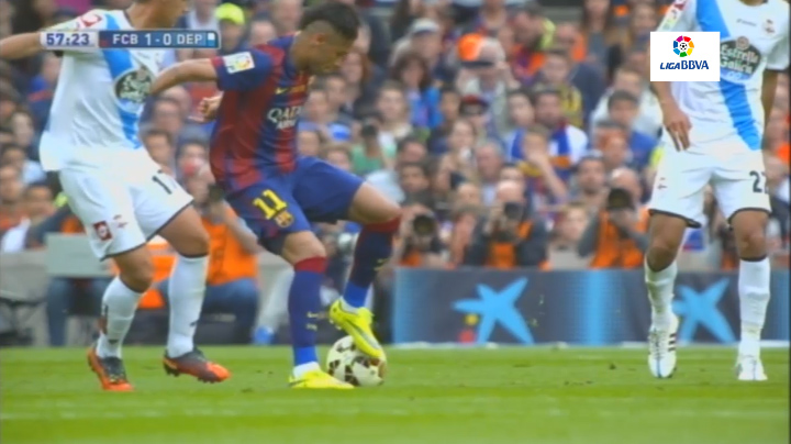 VIDEO: Pha 'xoay compa' đầy ngẫu hứng của Neymar vs Deportivo