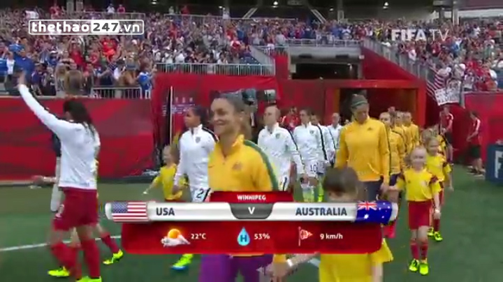 Video clip bàn thắng: Mỹ 3-1 Australia (World Cup nữ 2015)