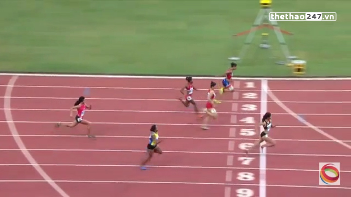 Video SEA Games 28: Vòng loại chạy 100m nữ - Nguyễn Thị Oanh