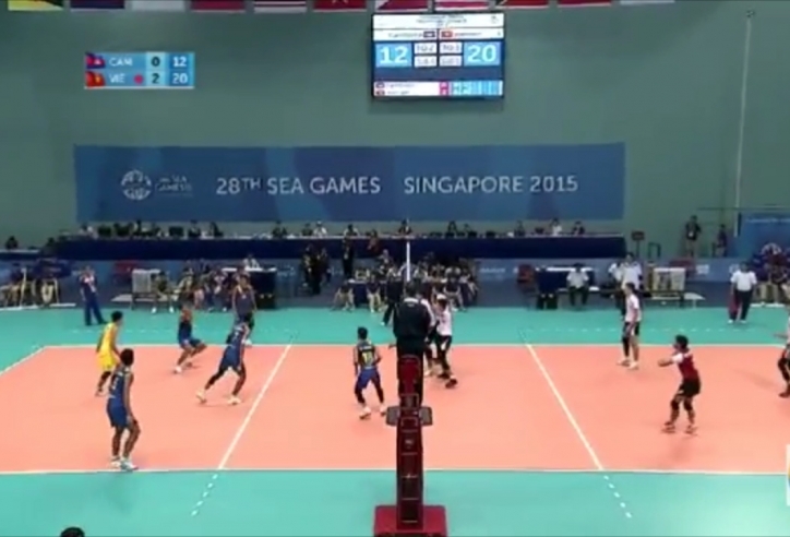 Video SEA Games 28: Việt Nam 3-0 Campuchia (Bóng chuyền nam)