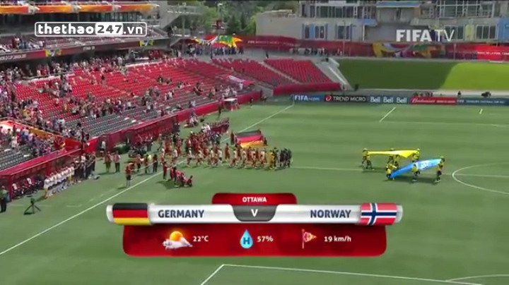 Video clip bàn thắng: Đức 1-1 Nauy (World Cup nữ 2015)