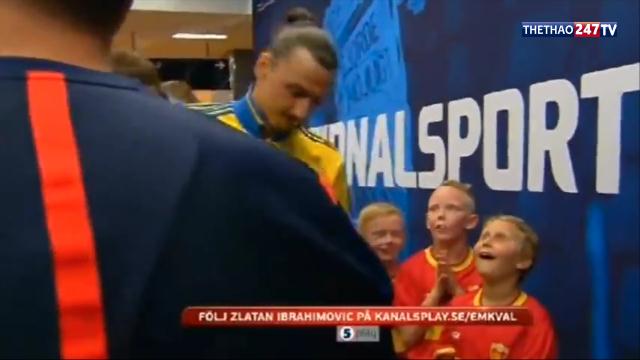 VIDEO: Phản ứng hài hước của 1 cậu bé khi gặp thần tượng Ibrahimovic