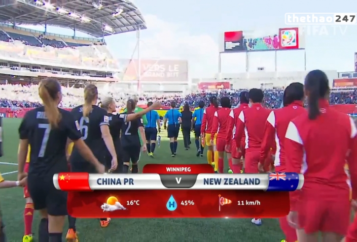 Video clip bàn thắng: Trung Quốc 2-2 New Zealand (World Cup bóng đá nữ 2015)