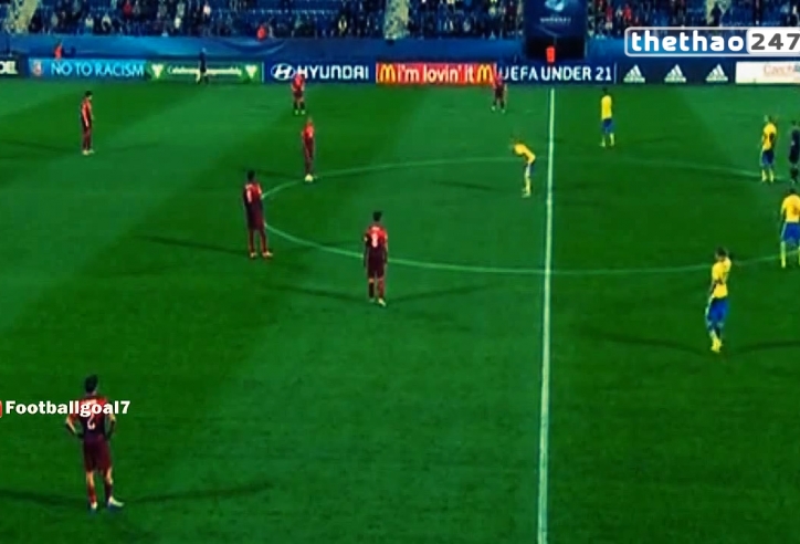 VIDEO: 3 phút thi đấu 'kì lạ' trong trận U21 Bồ Đào Nha vs U21 Thụy Điển