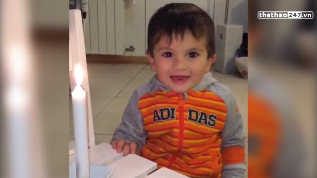 VIDEO: Con trai Messi chúc mừng sinh nhật bố cực kỳ đáng yêu
