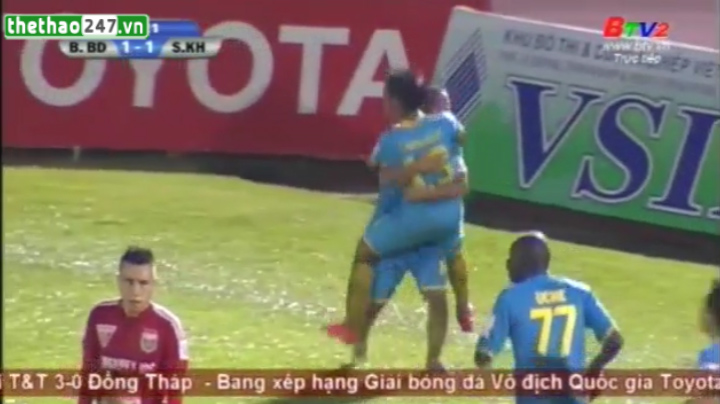 Video bàn thắng: Bình Dương 1-2 Khánh Hòa (V16 V-League 2015)