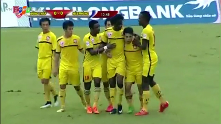 Video bàn thắng: Đồng Tháp 1-2 Hải Phòng (Vòng 17 V-League 2015)