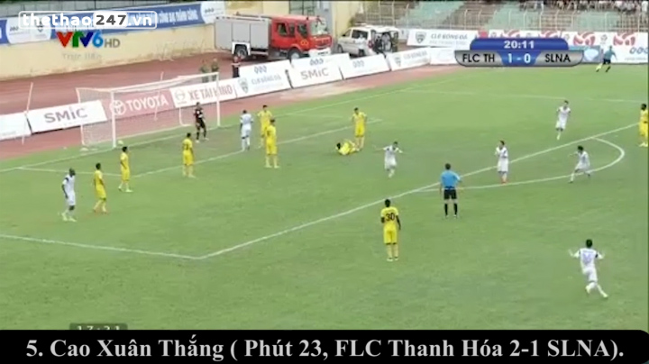 VIDEO: Top 5 bàn thắng đẹp nhất vòng 19 V-League 2015